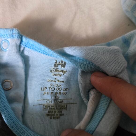 Disney Baby Sleeper 9–12M – Mickey & Pluto, Blue Footie Pajamas - Picture 3 of 5